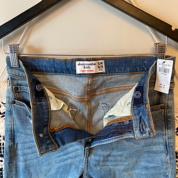 Abercrombie Boys Ultimate Stretch ripped super skinny jeans 15/16 slim pant NWT - Picture 5 of 12